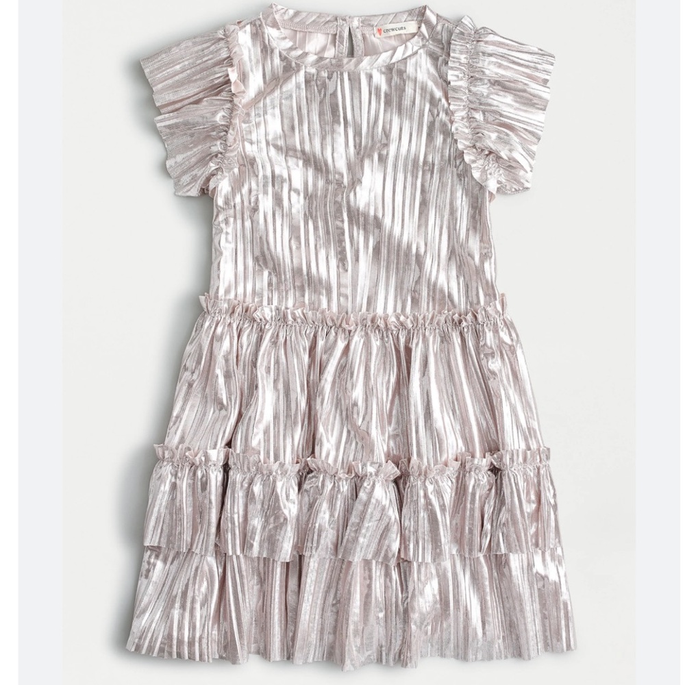 J.CREW metallic flutter dress